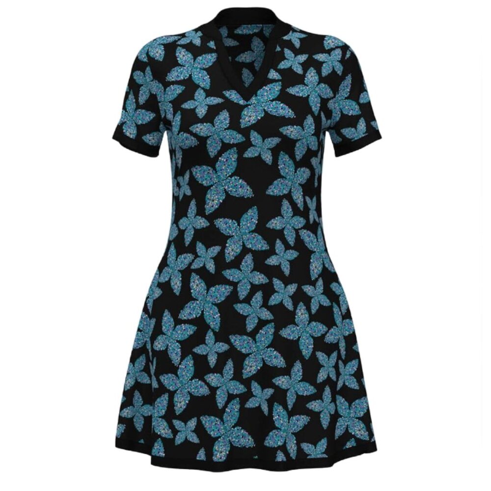 NWT BEN HOGAN PIXEL FLORAL DRESS CAVIAR GOLF TENNIS ACTIVEWEAR SMALL MSRP $60